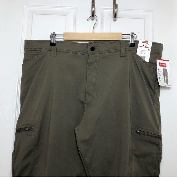 Wrangler 10NW788EG Nylon Blend Olive Waistband Straight Flex Cargo Pants 42X30 - Picture 3 of 14